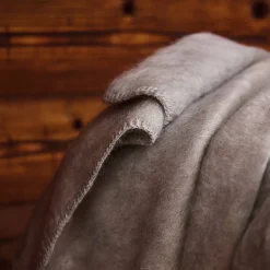 Couverture chaude laine et mohair (220x240 cm - Gris clair)