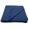 Couverture chaude laine et mohair (220x240 cm - Bleu Foncé)
