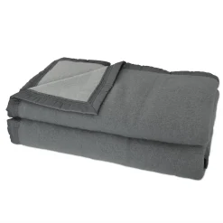 Couverture en 100% pure laine vierge 500g/m² (220x240 cm - Gris anthracite)