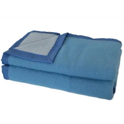Couverture en 100% pure laine vierge 500g/m² (240x260 cm - Bleu)