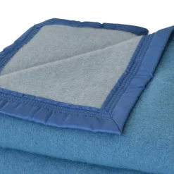 Couverture en 100% pure laine vierge 500g/m² (240x260 cm - Bleu)