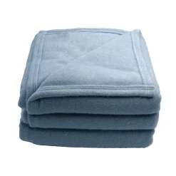 Couverture en laine mélangée - Effet denim (240x260 cm - Bleu ciel)