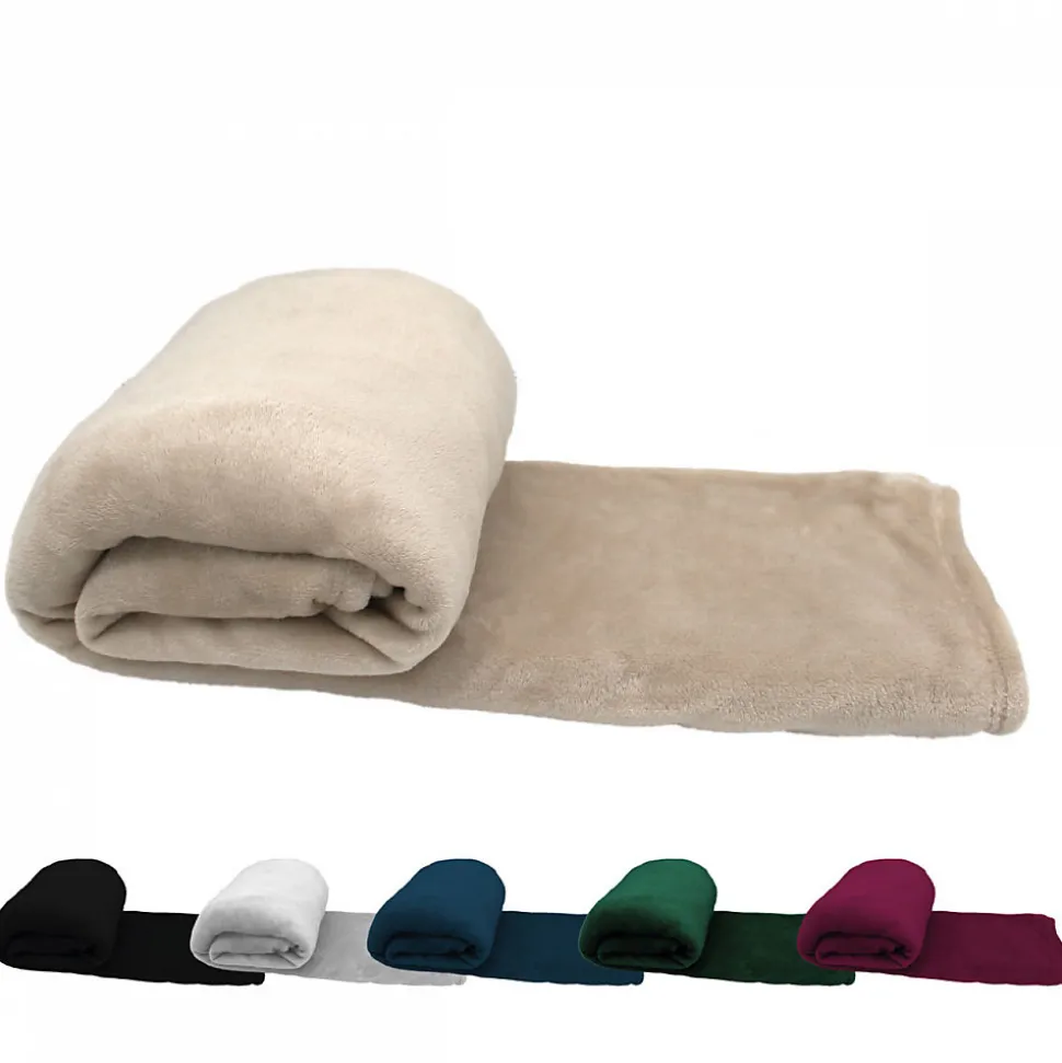Couverture, plaid polaire 150 x 200 cm en flanelle ultra doux - Beige - Vivezen