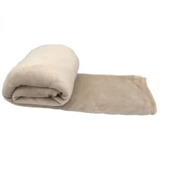 Couverture, plaid polaire 220 x 240 cm en flanelle ultra doux - Beige - Vivezen