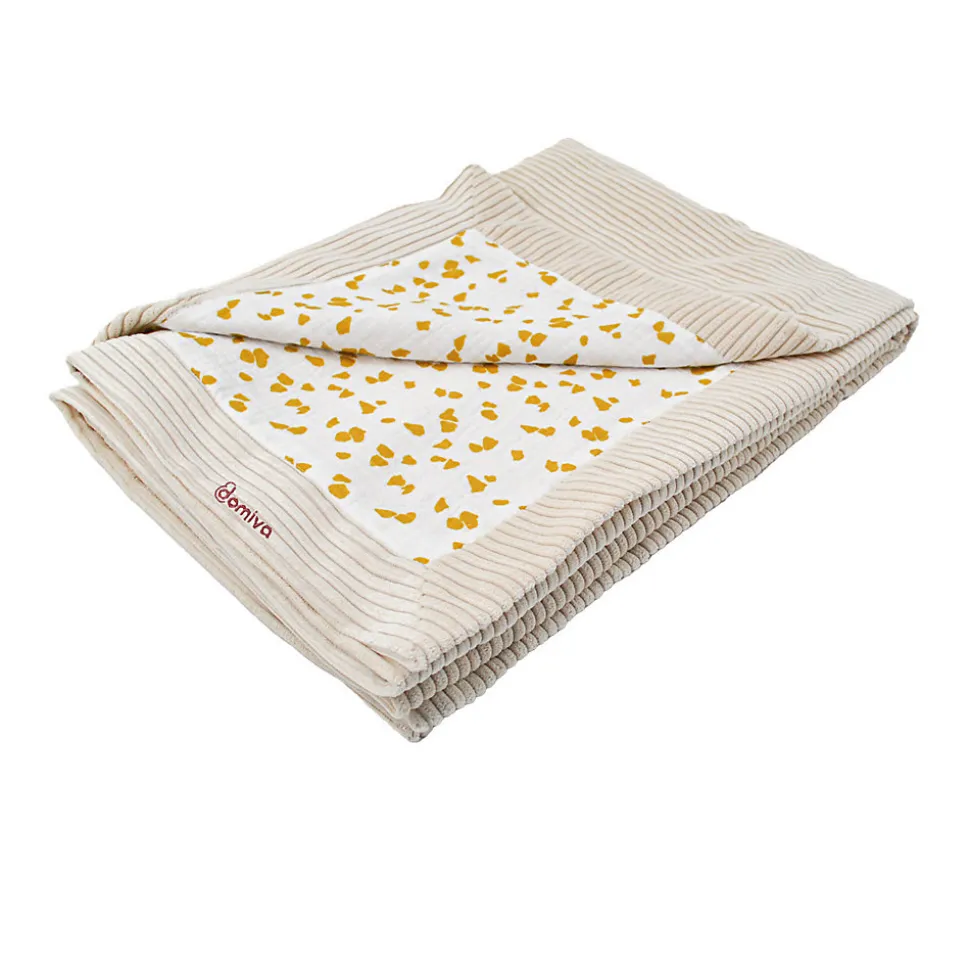Couverture réversible esprit safari pour bébé (75x100 cm - Beige)