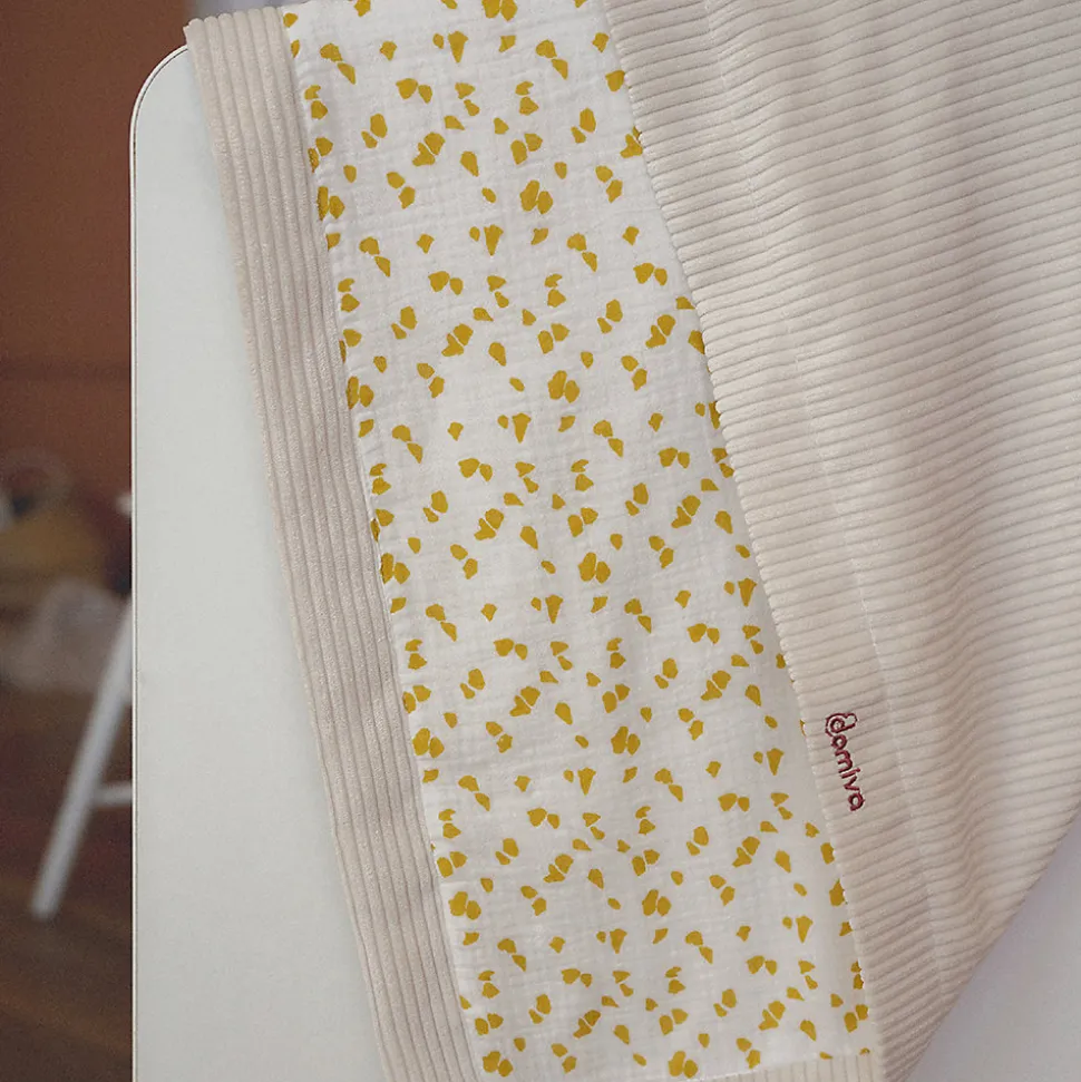 Couverture réversible esprit safari pour bébé (75x100 cm - Beige)