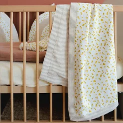 Couverture réversible esprit safari pour bébé (75x100 cm - Beige)