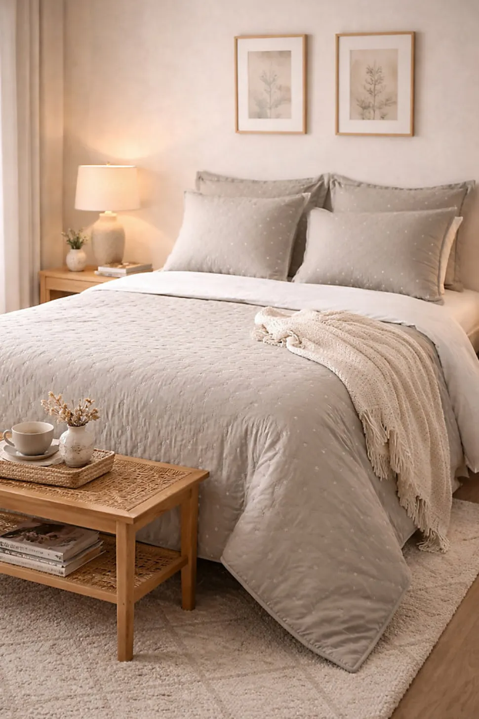 Couvre lit + taies Collection Chloé