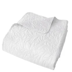 Couvre-lit microfibre à motif floral (240x220 cm - Blanc)