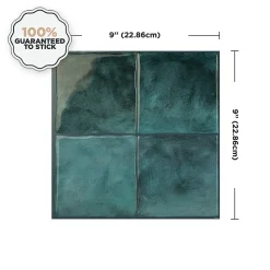 Crédence Adhésive Cuisine et Salle de Bain x4 - Carrelage Mural Smart Tiles, Bleu - 22,86 x 22,86cm