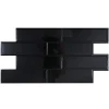 Crédence Adhésive Cuisine et Salle de Bain x2 - Carrelage Mural Smart Tiles, Noir - 57,3 x 27,64cm