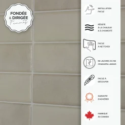 Crédence Adhésive Cuisine et Salle de Bain x4 - Carrelage Mural Smart Tiles, Beige - 29,03 x 22,86cm
