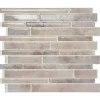 Crédence Adhésive Cuisine et Salle de Bain x4 - Carrelage Mural Smart Tiles, Beige et Gris - 29,34 x 24,46cm