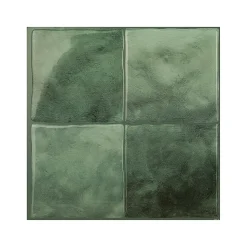Crédence Adhésive Cuisine et Salle de Bain x4 - Carrelage Mural Smart Tiles, Vert - 22,86 x 22,86cm