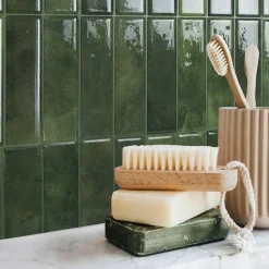 Crédence Adhésive Cuisine et Salle de Bain x4 - Carrelage Mural Smart Tiles, Vert - 29,03 x 22,86cm