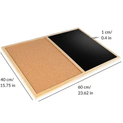 Creative Home 60x40cm Tableau Liege Mural, Tableau Magnétique Aimanté et Tableau Noir - Inclus Éponge, Aimants, Craie et Punaises