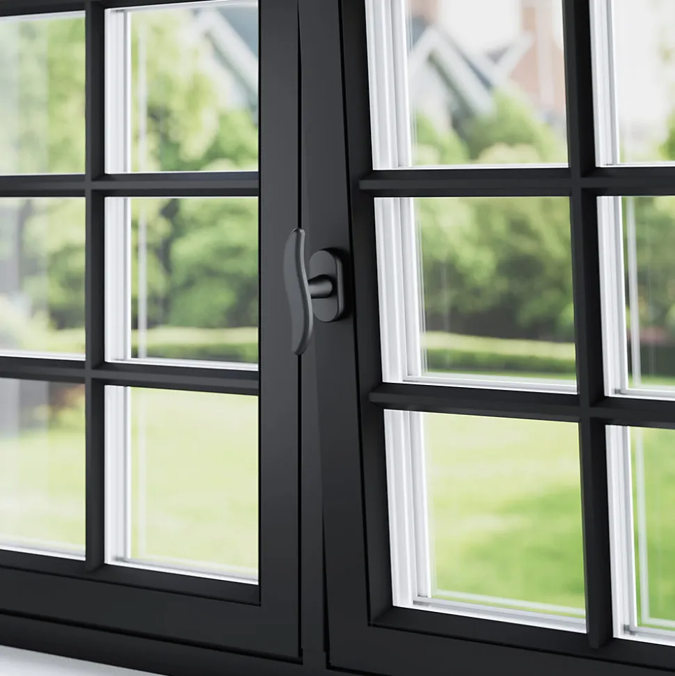 Crémone de fenêtre Armel aluminium noir L.11cm GoodHome