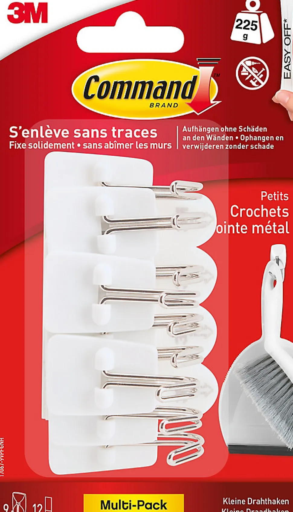 Crochet adhésif pointe Command métal, 9 pièces 225 g