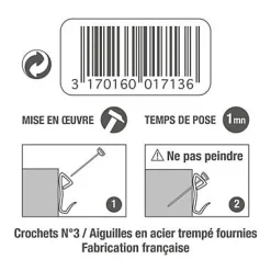 Crochet résine transparents n° 3 avec aiguilles. vendu par 4 pièces