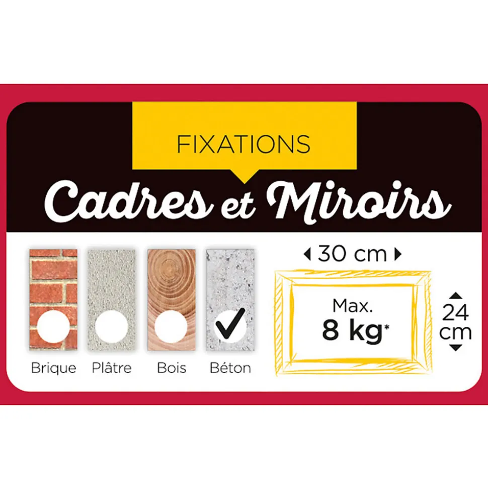 Crochet X assorti spécial béton vendu par 5 pièces