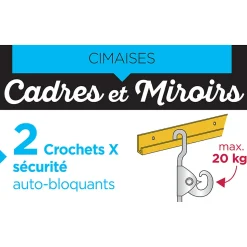 Crochet x de sécurité nickelé. vendu par 2