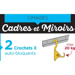 Crochet x et cimaise laitonné. vendu par 2
