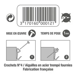 Crochets acier n° 4 avec aiguilles Le Crochet Francais