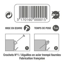Crochets acier n° 1 avec aiguilles Le Crochet Francais