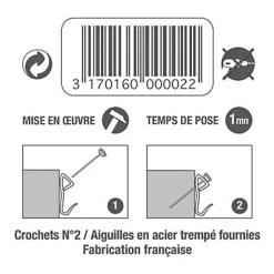 Crochets acier n° 2 avec aiguilles Le Crochet Francais