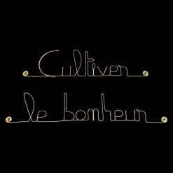 Cultiver le bonheur - Sculpture fil de fer 40-50 cm - Bijoux de mur