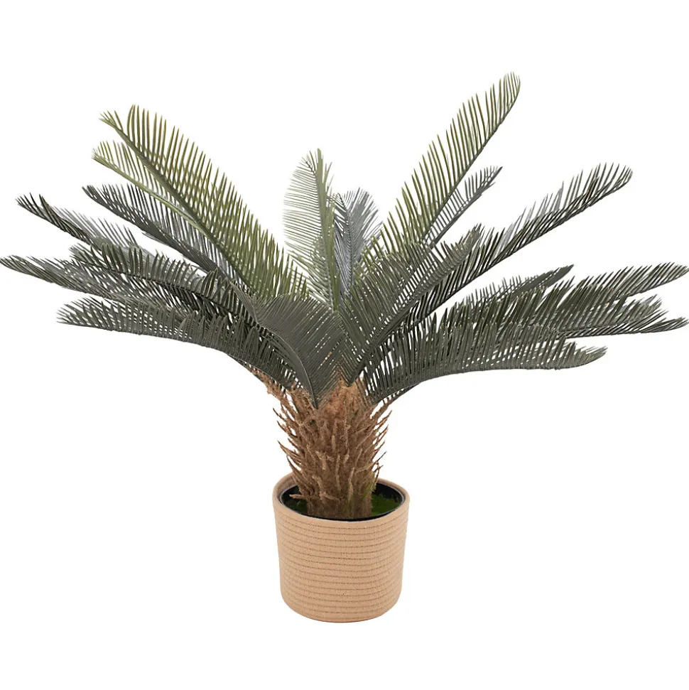 Cycas 85 - Plante Tropicale Artificielle Décorative Cycas H85 cm pour Intérieur Extérieur avec Pot Beige