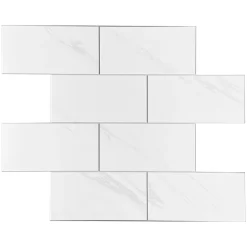 Dalle adhésive murale Wall Tiles premium D-C-Fix® effet marbre blanc L.34,5 x l.30cm