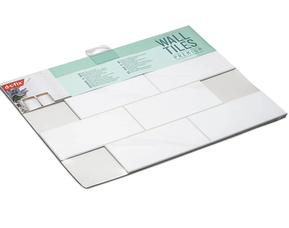 Dalle adhésive murale Wall Tiles premium D-C-Fix® effet marbre blanc L.34,5 x l.30cm