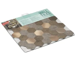 Dalle adhésive murale Wall Tiles premium D-C-Fix® hexagones effet pierre et cuivre L.34,5 x l.30cm