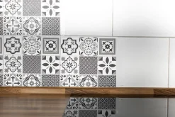 Dalle adhésive murale Wall Tiles DC FIX Carreaux de ciment style oriental L.30,5 x l.30,5 cm vendue par 6 pièces