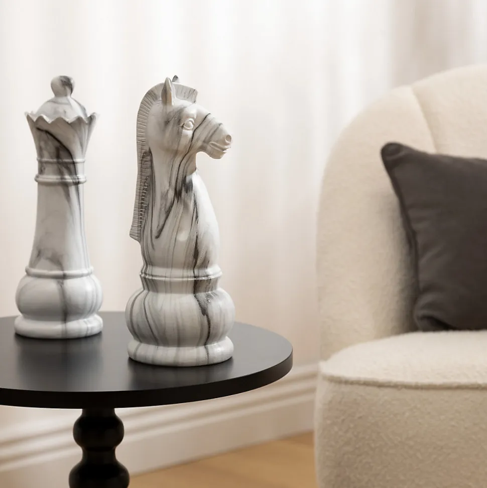 Déco à poser pièces d'échec Olen gris H26,5cm- Multicolore- Atmosphera