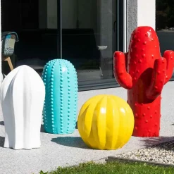 Déco jardin cactus rouge grand modèle 105cm