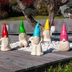 Déco moderne gnome jardin 50 cm rouge