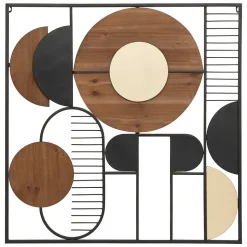 Déco murale Aenor - métal et bois - 70x70 cm - Atmosphera