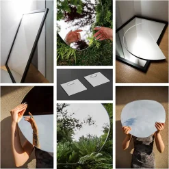 Décoratif Miroir Rond Cadre Verre Wallfluent fi80 cm Motif Turc Décoration Murale Premium Sécurisé
