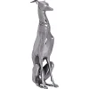 Décoration Design Chien aluminium argenté sculpture lévrier chien statue FineBuy