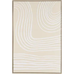 Décoration murale C - 83x123cm lignes abstraites, cadre naturel