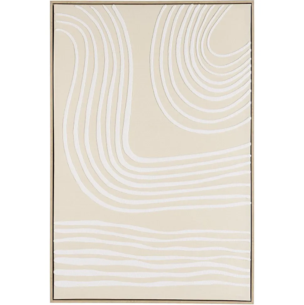Décoration murale C - 83x123cm lignes abstraites, cadre naturel