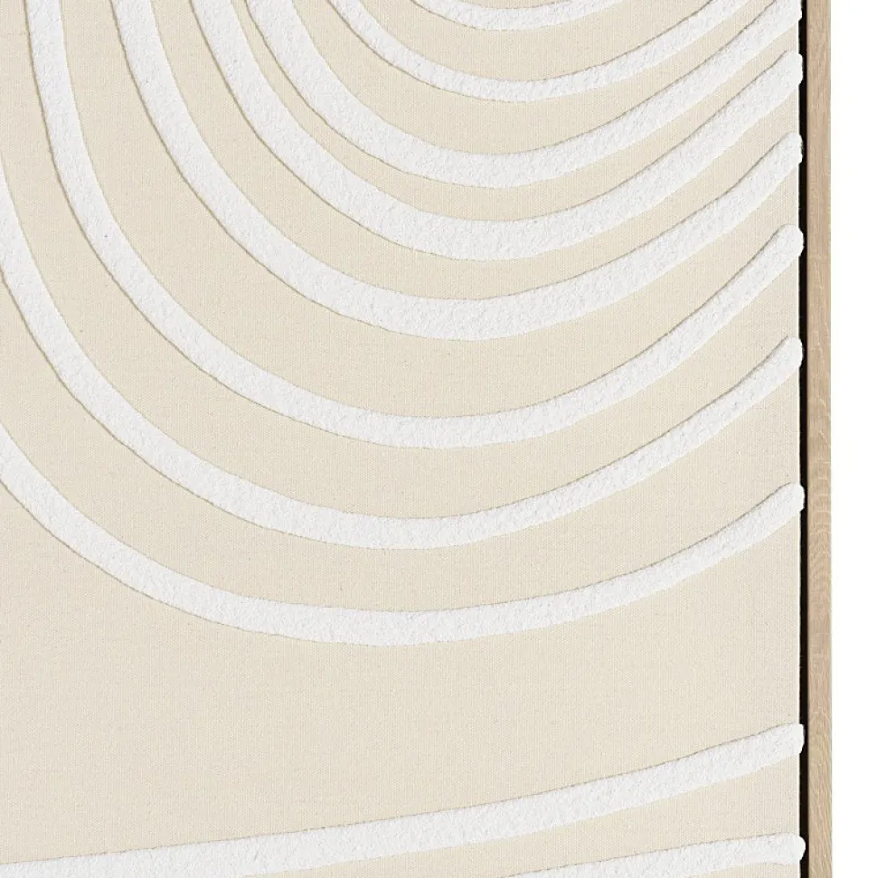 Décoration murale C - 83x123cm lignes abstraites, cadre naturel