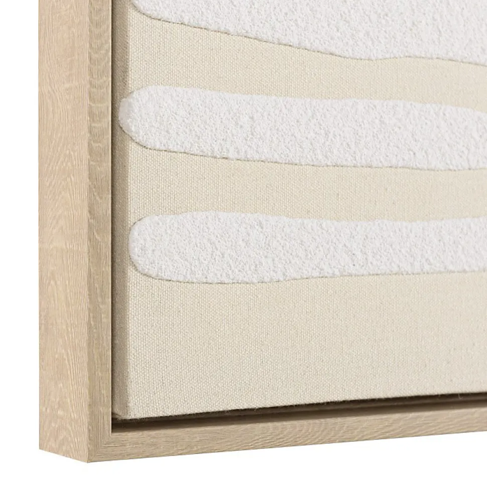 Décoration murale C - 83x123cm lignes abstraites, cadre naturel