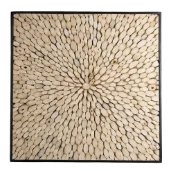 Décoration murale carrée branches en teck nature L100