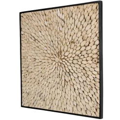 Décoration murale carrée branches en teck nature L100