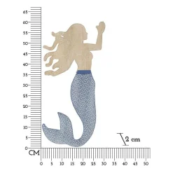 Décoration murale en mdf et métal Sirena 30.5x2x60 cm