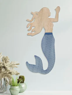 Décoration murale en mdf et métal Sirena 30.5x2x60 cm