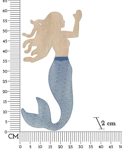Décoration murale en mdf et métal Sirena 30.5x2x60 cm